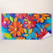Joyful Floral Painting Strandtuch (Vorderseite)
