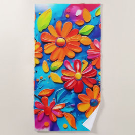 Joyful Floral Painting Strandtuch