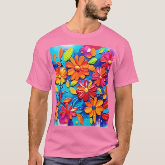 Joyful Floral Painting T-Shirt (Vorderseite)