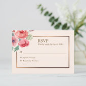 Joyful Floral RSVP Card (Stehend Vorderseite)
