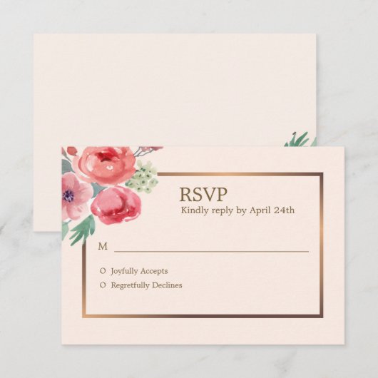 Joyful Floral RSVP Card (Vorne/Hinten)