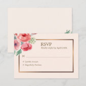 Joyful Floral RSVP Card Karte (Vorne/Hinten)