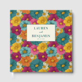 Joyful Floral Vintage Illustration Gästebuch (Vorderseite)