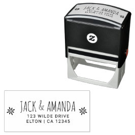 Joyful Floral Wedding Address Rubber Briefmarke Permastempel