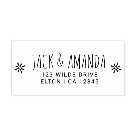 Joyful Floral Wedding Address Rubber Briefmarke Permastempel (Design)