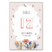 Joyful Floral Wedding Tischnummer Card Platzkarte (Rückseite)