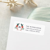 Joyful Foliage | Holiday Monogram Rücksendeadresse