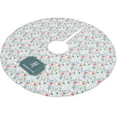 Joyful Foliage Monogram Polyester Weihnachtsbaumdecke (Schrägansicht)