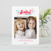 Joyful Folies Weihnachtsfeiertag 4 Foto Flat Card Einladung (Stehend Vorderseite)