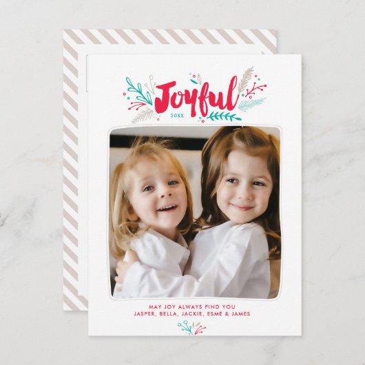 Joyful Folies Weihnachtsurlaub Postkarte (Vorne/Hinten)