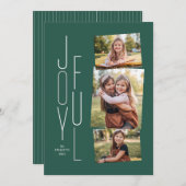 Joyful Foto Collage Green Ferienkarte Feiertagskarte (Vorne/Hinten)