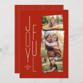 Joyful Foto Collage Rote Ferienkarte Feiertagskarte (Vorne/Hinten)