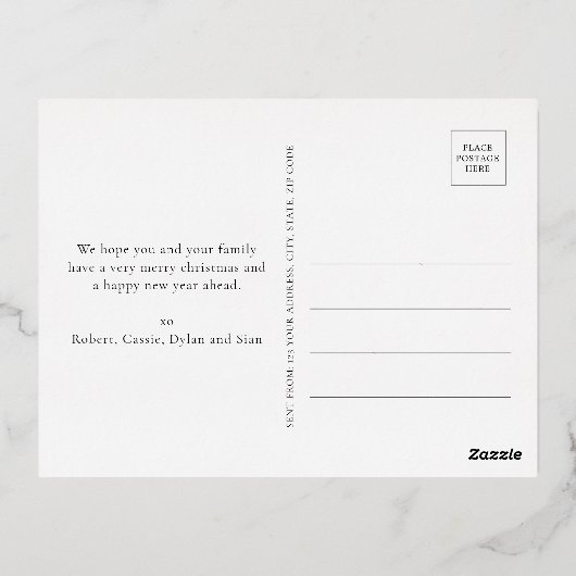 Joyful Foto Goldene Fossilienmuseum Postkarte (Rückseite)