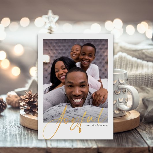Joyful Foto Holiday Card Feiertagskarte