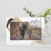Joyful Foto Weihnachtskarte Feiertagskarte (Stehend Vorderseite)