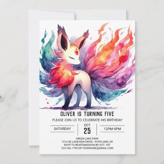 Joyful Fox Birthday Einladung (Vorderseite)