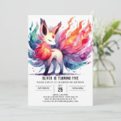 Joyful Fox Birthday Einladung (Stehend Vorderseite)