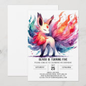 Joyful Fox Birthday Einladung (Vorne/Hinten)