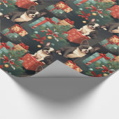 Joyful Frenchie Holiday Geschenkpapier (Ecke)