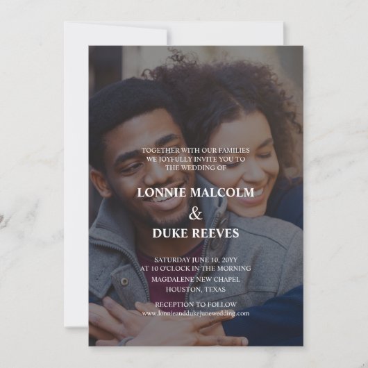 Joyful Fun Foto Wedding Einladung (Vorderseite)