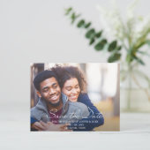 Joyful Fun Foto Wedding Save the Date Postkarte (Stehend Vorderseite)