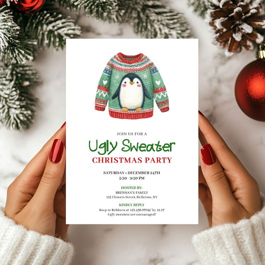 Joyful Funny Ugly Sweater Xmas Invitation Einladung