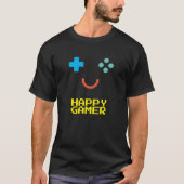 Joyful Gamer - Retro Gaming Emoticon T-Shirt (Vorderseite)