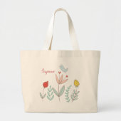 Joyful Garden Bird Jumbo Stoffbeutel (Vorne)
