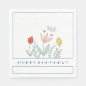 Joyful Garden Bird Paper Napkin Serviette (Vorderseite)