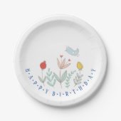 Joyful Garden Bird Paper Plate Pappteller (Vorderseite)