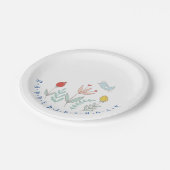 Joyful Garden Bird Paper Plate Pappteller (Schrägansicht)