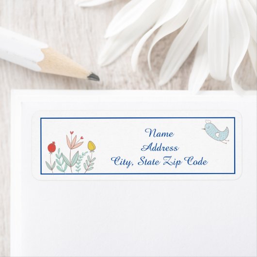 Joyful Garden Bird Return Address Label (Insitu)