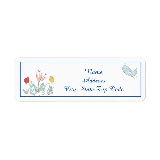 Joyful Garden Bird Return Address Label (Vorne)
