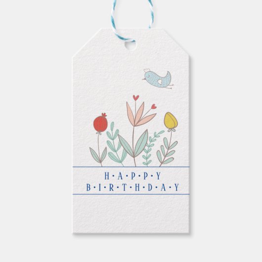 Joyful Garden Bird-Tag Geschenkanhänger (Vorderseite)