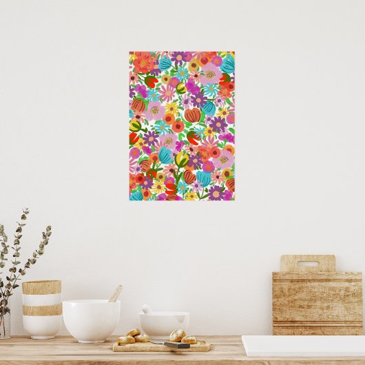Joyful Garden Bloom Poster (Küche)