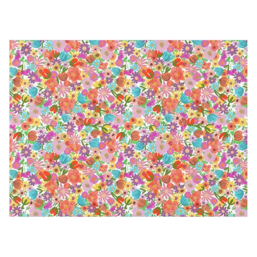 Joyful Garden Bloom Tischdecke (Vorderseite (Horizontal))