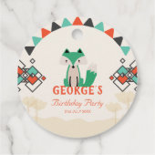 Joyful Geometric Shapes Tribal Fox Geburtstag Geschenkanhänger (Rückseite)