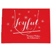 Joyful Geschenk Chic Skript Rustic Chic Red Weihna Große Geschenktüte (Vorderseite)