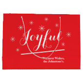 Joyful Geschenk Chic Skript Rustic Chic Red Weihna Große Geschenktüte (Rückseite)