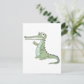 Joyful Gharial Gavial Crocodile Postkarte (Stehend Vorderseite)