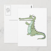 Joyful Gharial Gavial Crocodile Postkarte (Vorne/Hinten)
