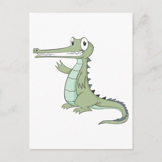 Joyful Gharial Gavial Crocodile Postkarte (Vorderseite)