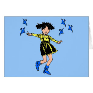 Joyful Girl mit Bluebirts