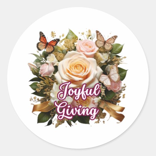 Joyful Giving — Inspirational Sticker for Kindness (Vorderseite)