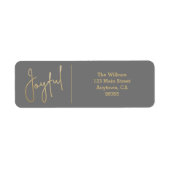JOYFUL Gold and Gray Christmas Return Address (Vorne)