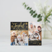 Joyful Gold Frame Modernes Script 2 FOTO Gruß Postkarte (Stehend Vorderseite)