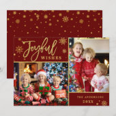 Joyful Gold Frame Weihnachten 2 FOTO Gruß (Vorne/Hinten)