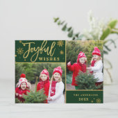 Joyful Gold Frame Weihnachten 2 FOTO Gruß (Stehend Vorderseite)