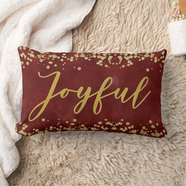 Joyful Gold Glitzer Holiday Kissen (Decke)