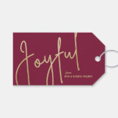 JOYFUL Gold Imitate Foil Cranberry Weihnachten Geschenkanhänger (Vorderseite (Horizontal))